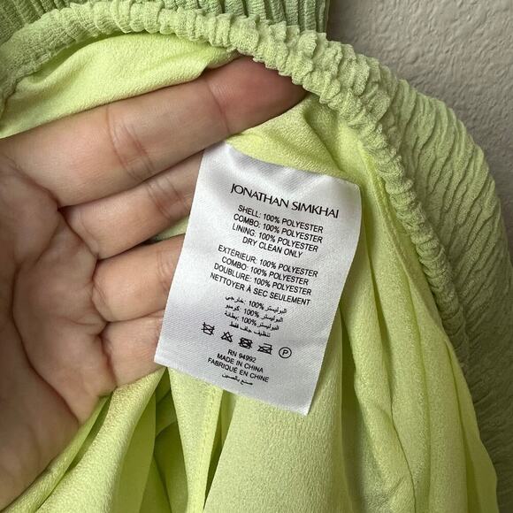 Jonathan SIMKHAI Cadence Variegated Mini Dress in Pear Green Size 2 - Picture 5 of 5